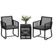 Set Giardino 3 Pezzi ¨C Minimal ¨C Nero Grigio 53x57x77 cm