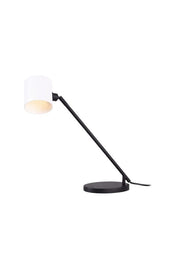 Lampada scrivania industriale nera, paralume mobile bianco GU10 5W