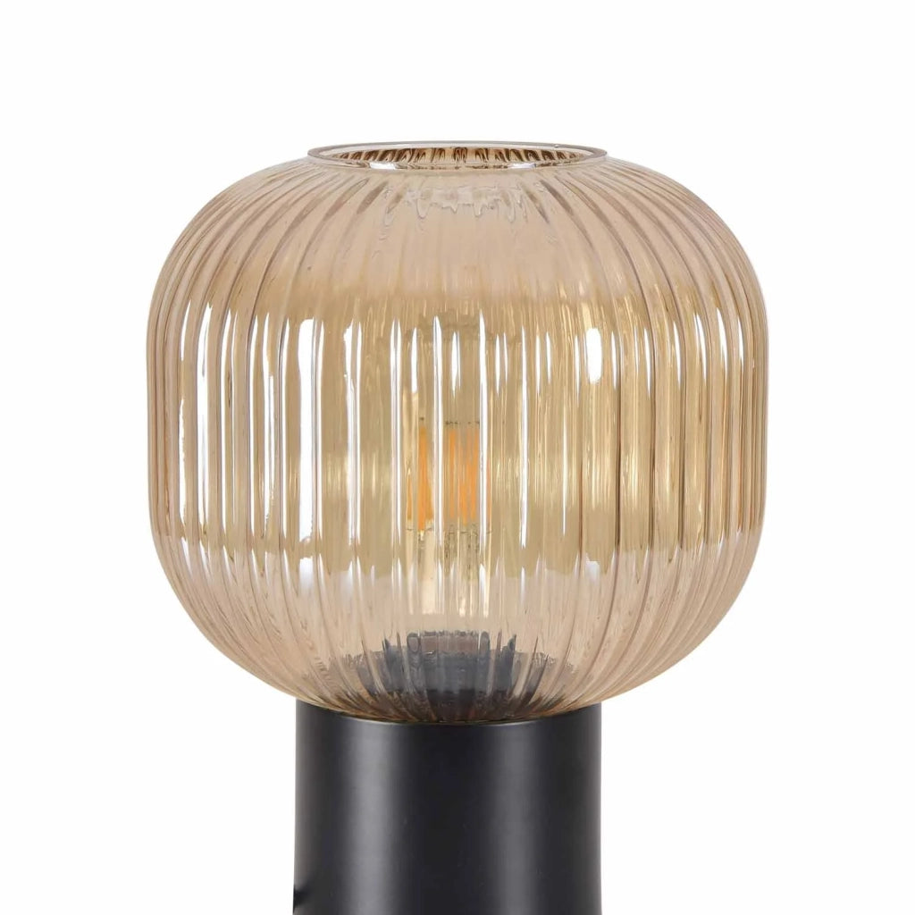 LÚZETE - LAMPADA DA TAVOLO CON PARALUME AMBRATO Ø20 E27 SHELBY