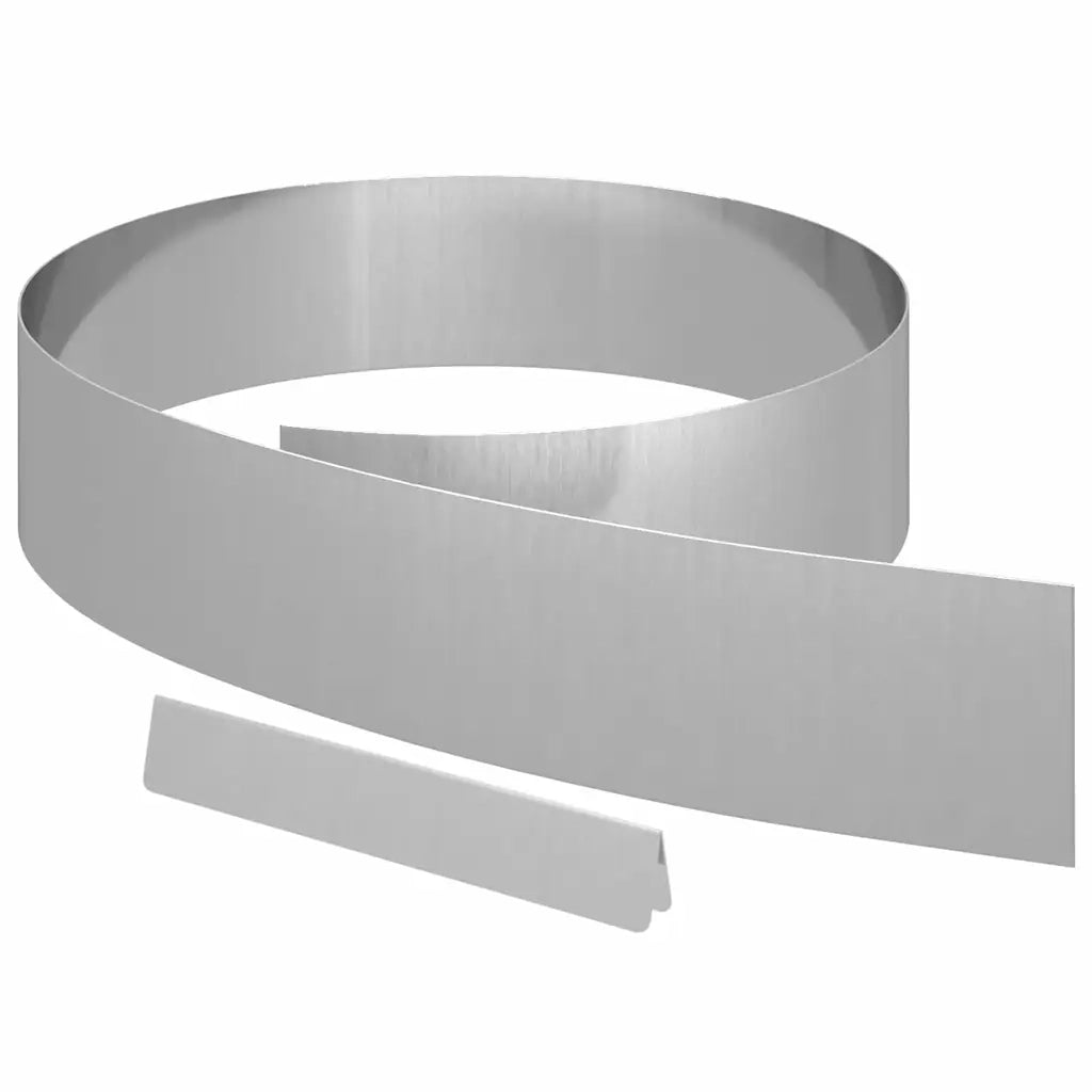 Bordura per Prato 4 pcs Argento 450 x 0.05 x 15 cm 868025