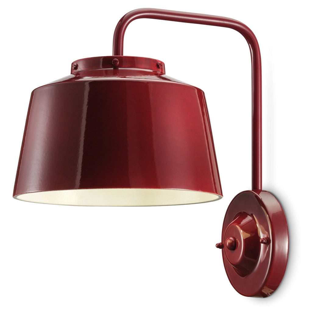 Applique Vintage 50&aposS Ferro E Ceramica Bordeaux 1 Luce E27