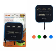 Trade Shop - Lettore Schede Memory Card Reader Combo Hub 3 Porte Usb 2.0 Ms M2 Sd Tf It-h599 -