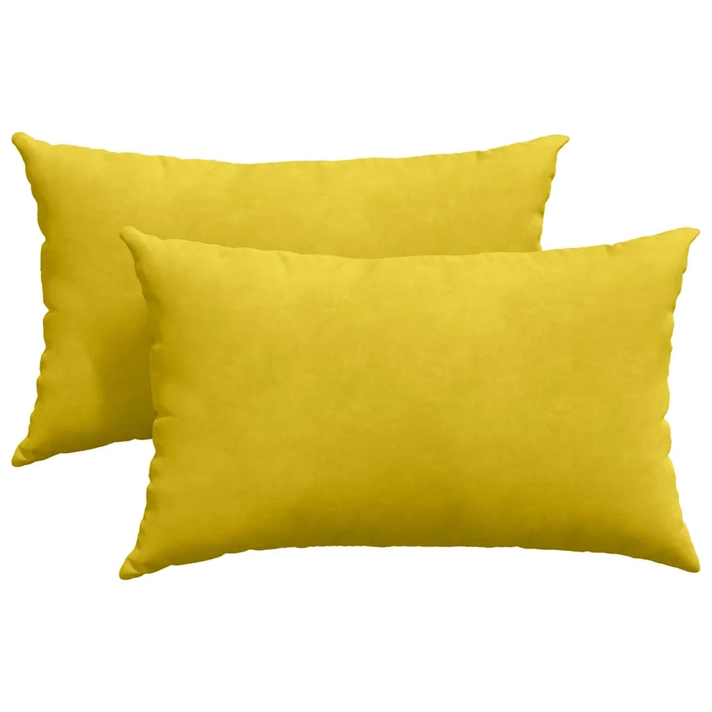Cuscini da Divano 2 pz-Set di 2 Cuscini per Sofa Giallo 50 x 30 cm Tessuto in Cords