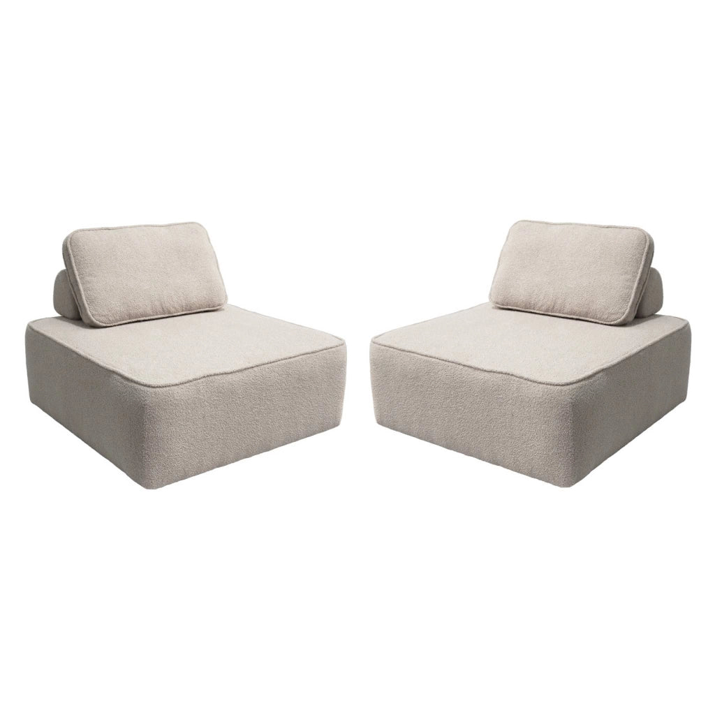 Divano modulare in bouclé, 2 posti, beige