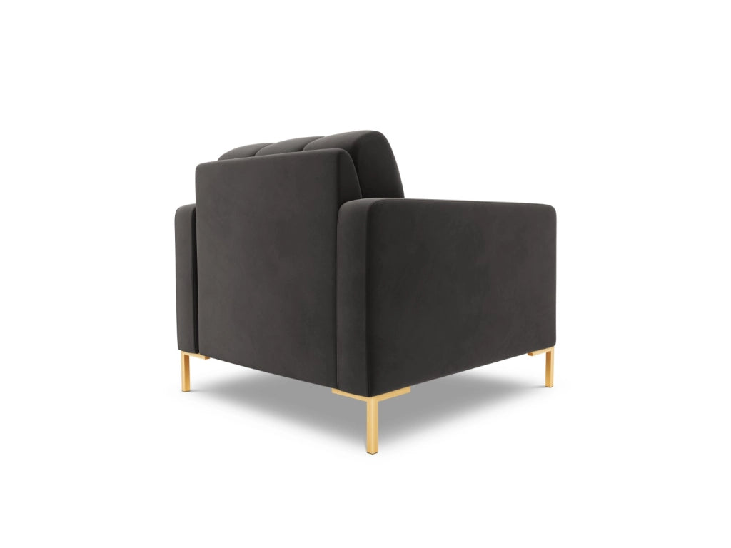Cosmopolitan Design - Poltrona "Bali" in velluto grigio scuro 