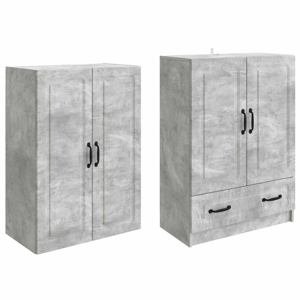 Set di armadi 2 pz Grigio Cemento Legno ingegnerizzato 3416937