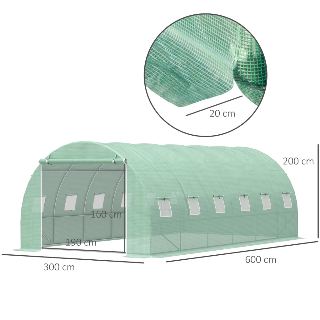 Serra Tunnel con 12 Finestre Porta ¨C Minimal ¨C Verde