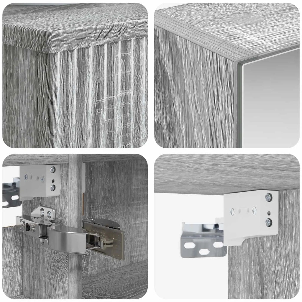 Set di mobili per il bagno 5 pz Sonoma grigio 3407244