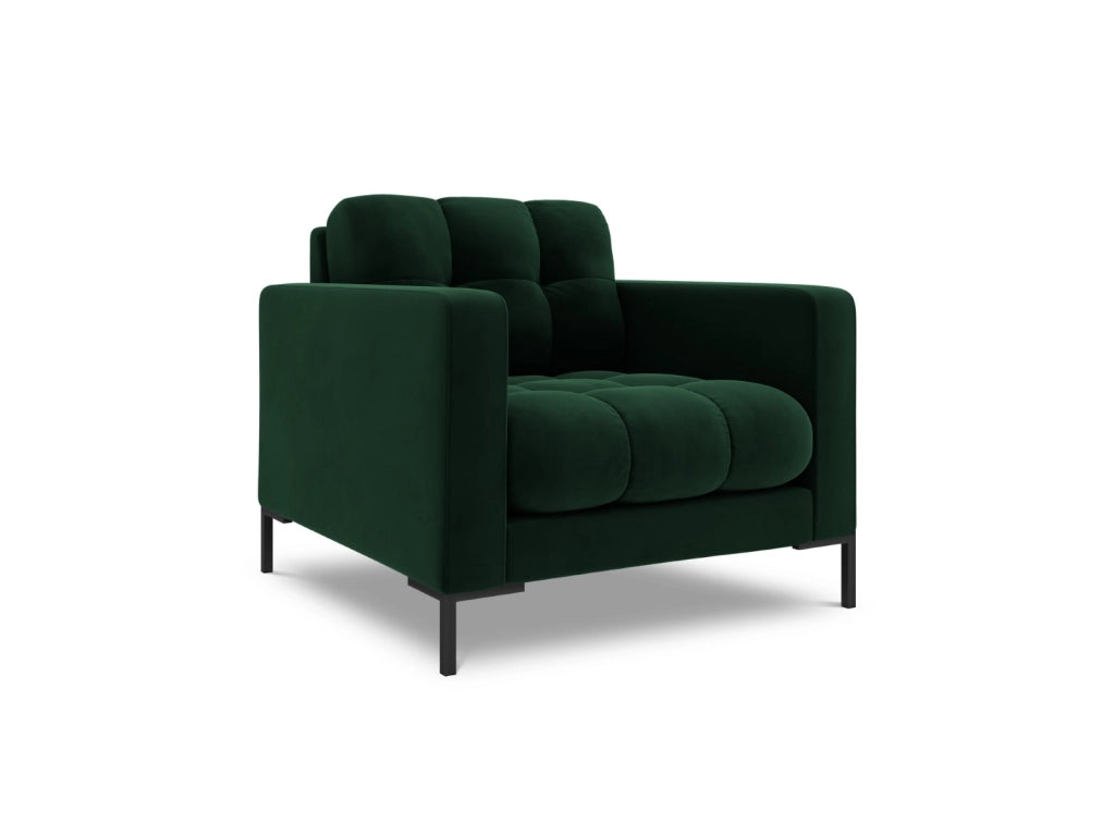 Cosmopolitan Design - Poltrona "Bali" in velluto verde bottiglia 