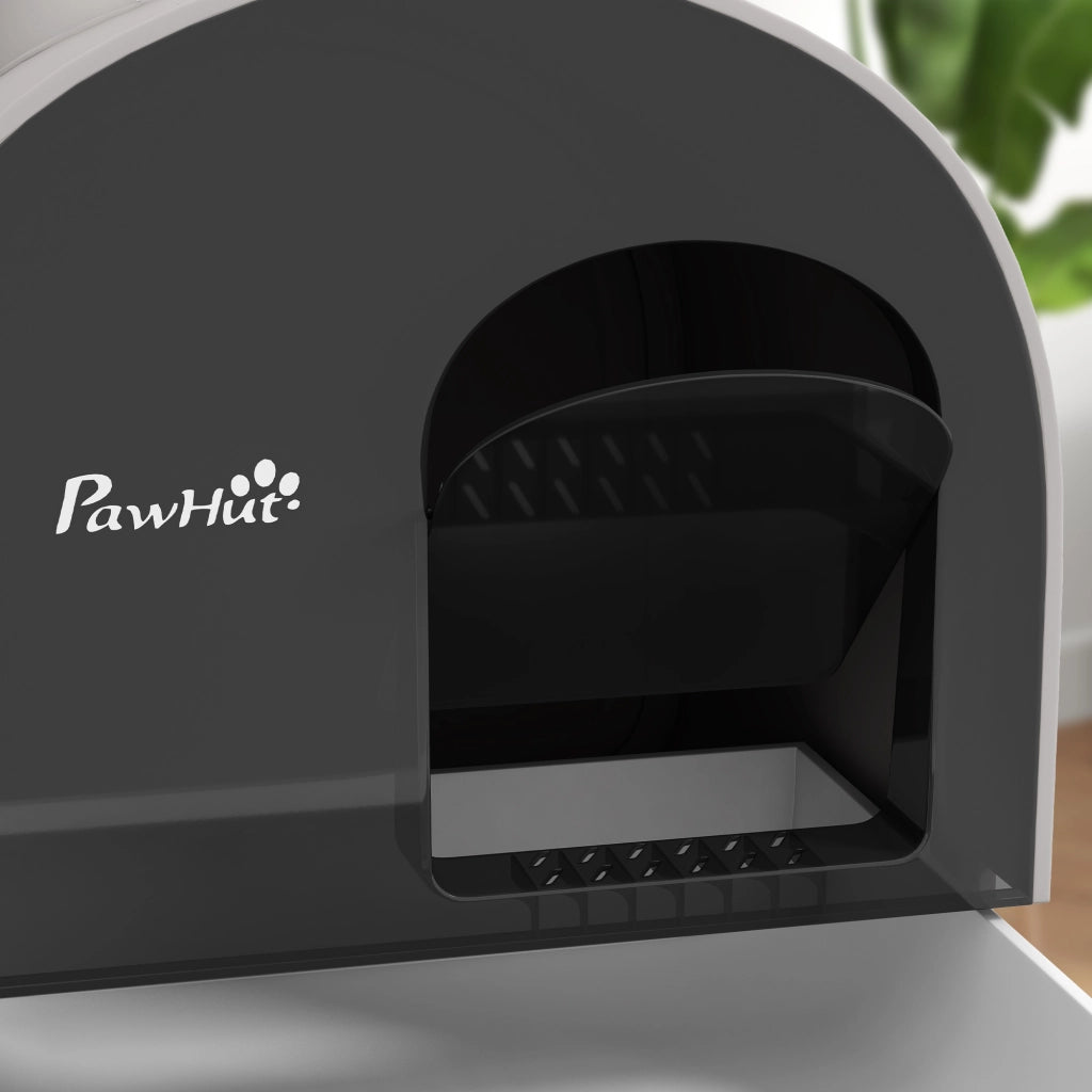 Lettiera per gatti con coperchio ¨C Xylo ¨C Grigio/Nero con paletta e tappetino