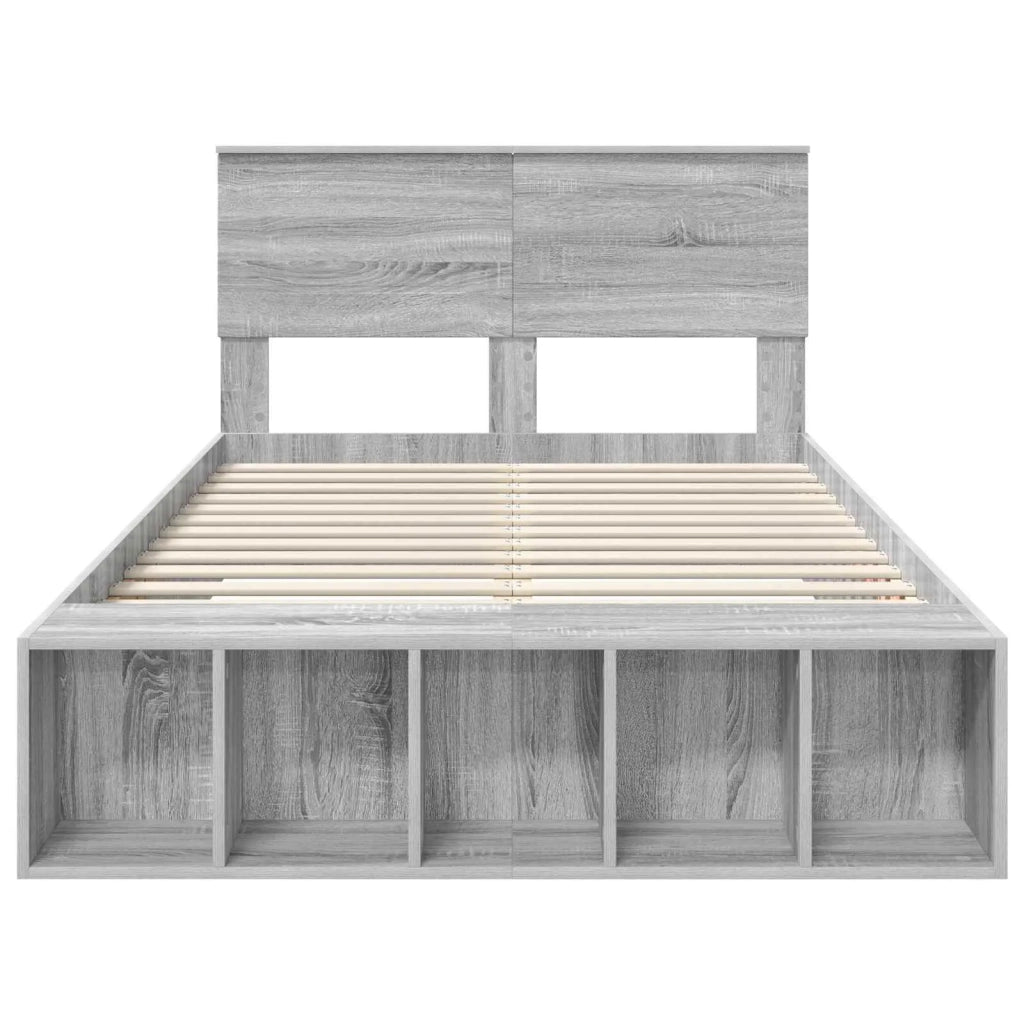 Struttura del letto con lo scaffale Grigio Sonoma 120 x 200 cm 3408394
