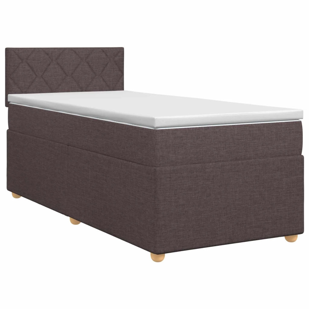 Letto box spring con materasso Marrone Scuro 90 x 200 cm 3450877