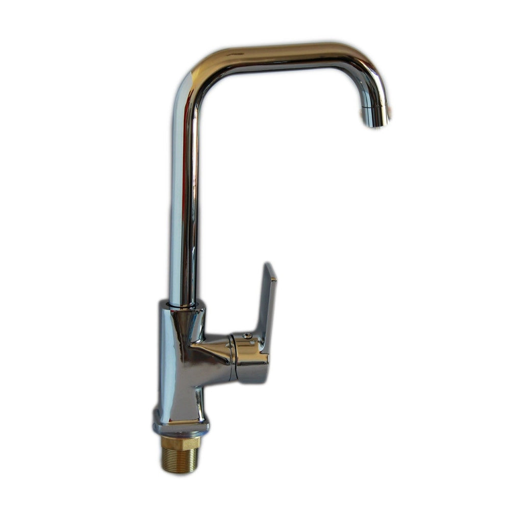 Trade Shop - Rubinetto Miscelatore Monocomando Per Lavello Cucina Canna Alta Acciaio Croma Q2 -