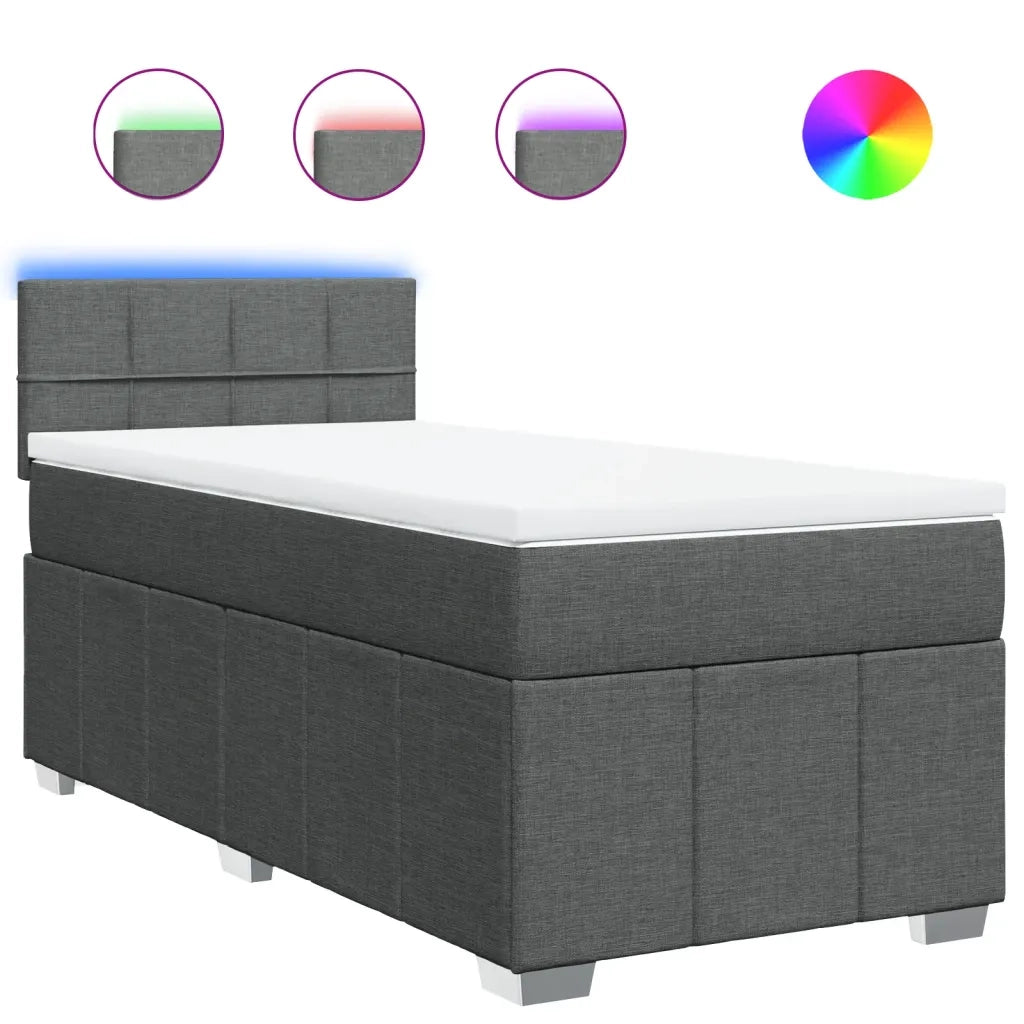 Giroletto a Molle con Materasso-Struttura Letto Grigio Scuro 80x200 cm Tessuto 558270