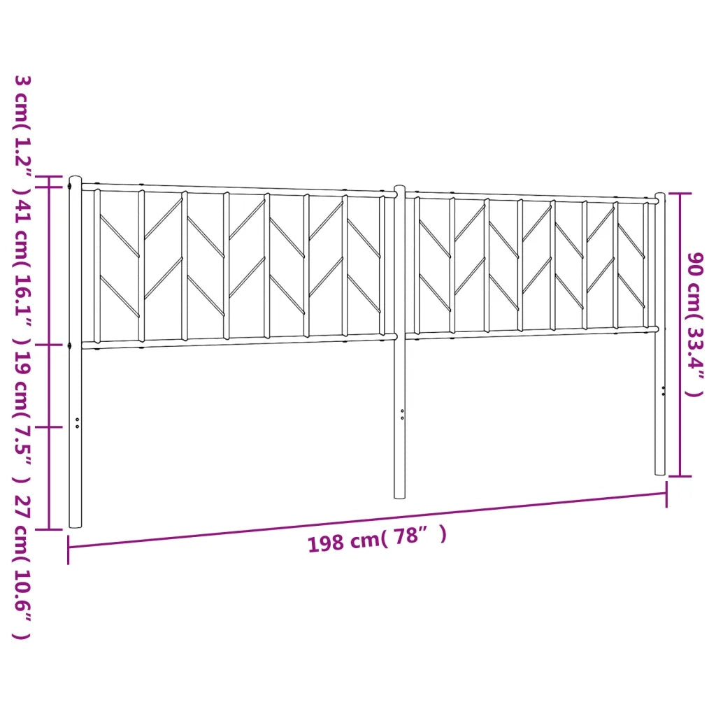 Testiera di Ricambio in Metallo Bianco 193 cm 374523