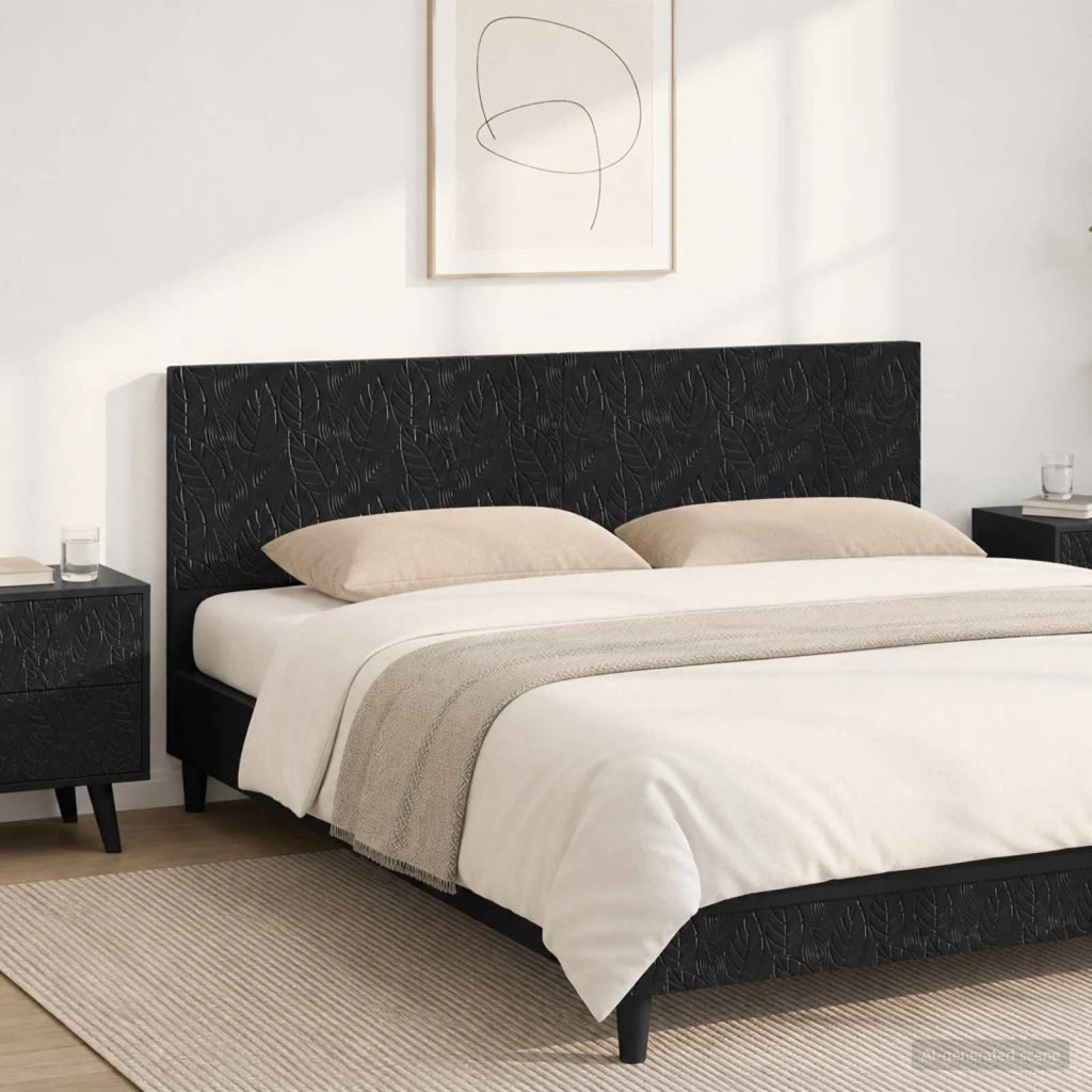 Testiera da Muro DELFT Nero Legno ingegnerizzato 897146