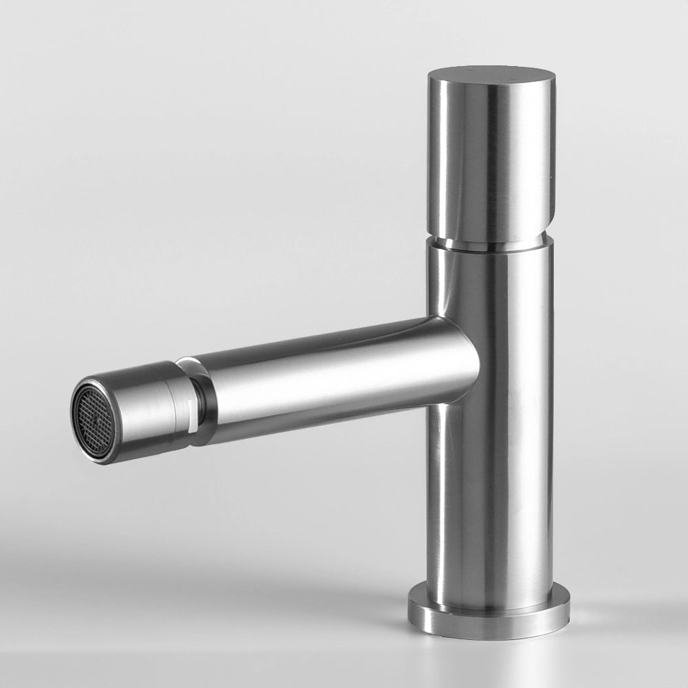 Set miscelatori lavabo a muro e bidet satinato senza leva Gemini