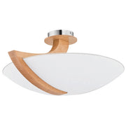 Plafoniera in legno e vetro bianco CALMI 3xE14 Alfa