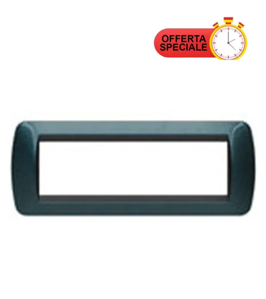Living International  Placca 7 Posti  Blu - BTICINO L4807BT