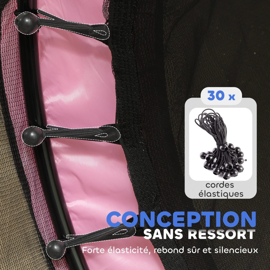Trampolino bambini con rete sicurezza ? 1,40 m ¨C Xylo ¨C rosa
