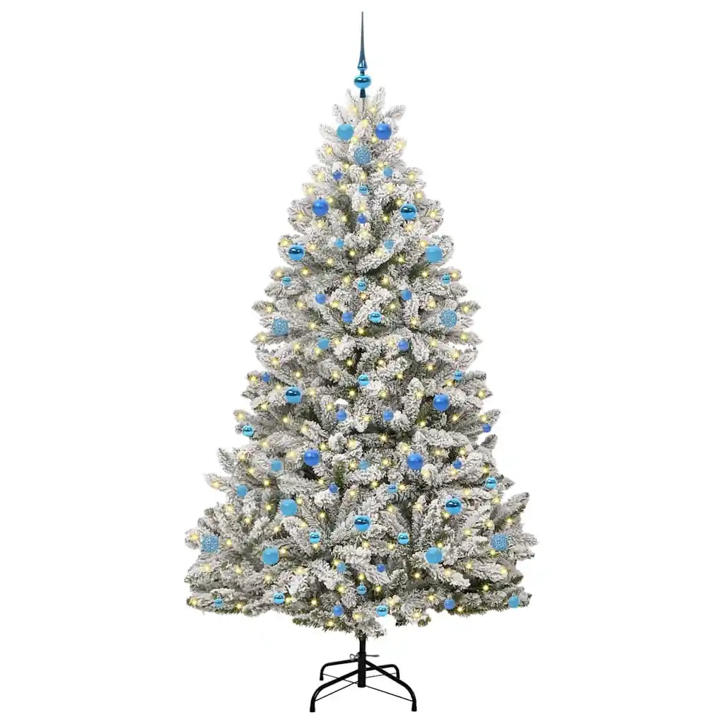 Albero di Natale artificiale con 300 LED Verde e Bianco 210 cm 3395764