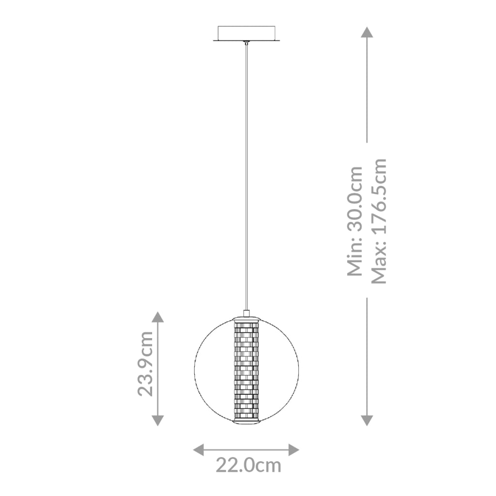 Sospensione Quintiesse Atomo oro vetro trasparente LED 9W