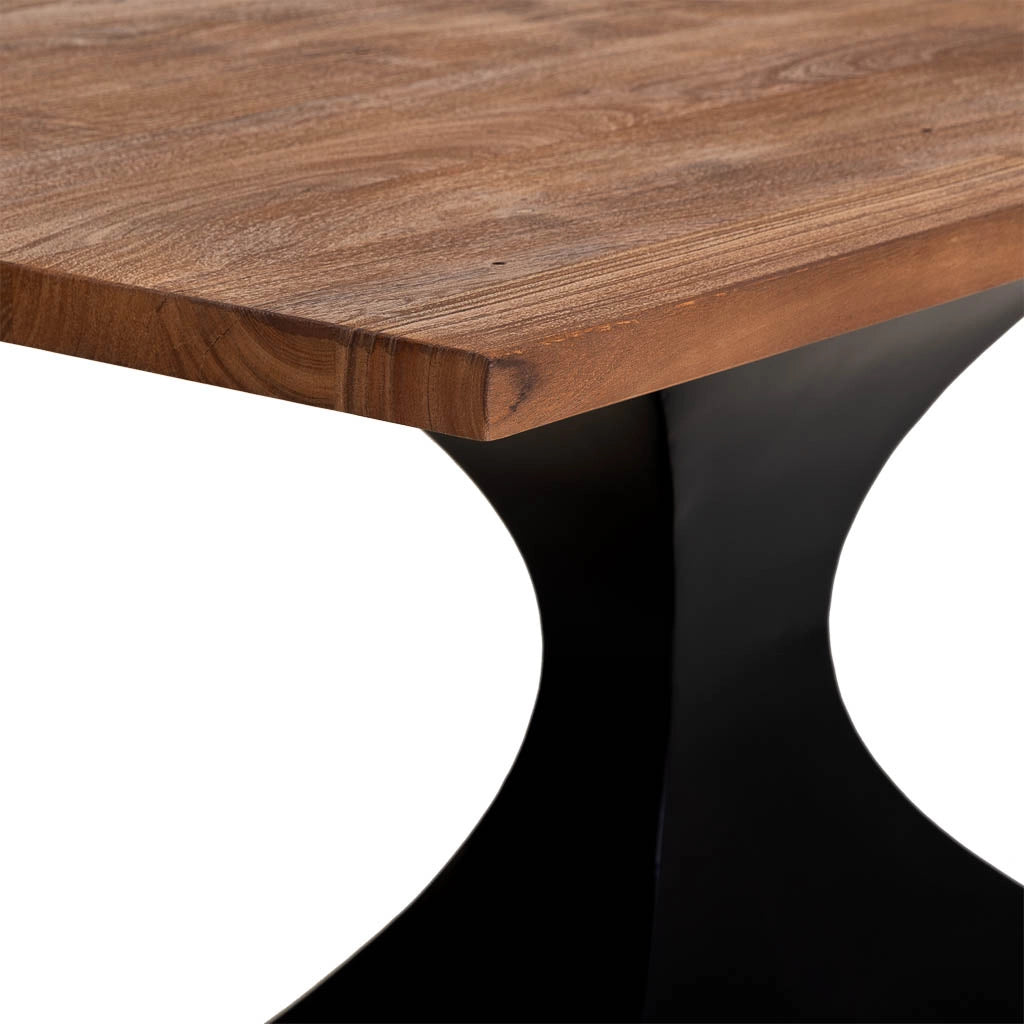 Tavolo da pranzo in legno di acacia finitura noce 160x90x76