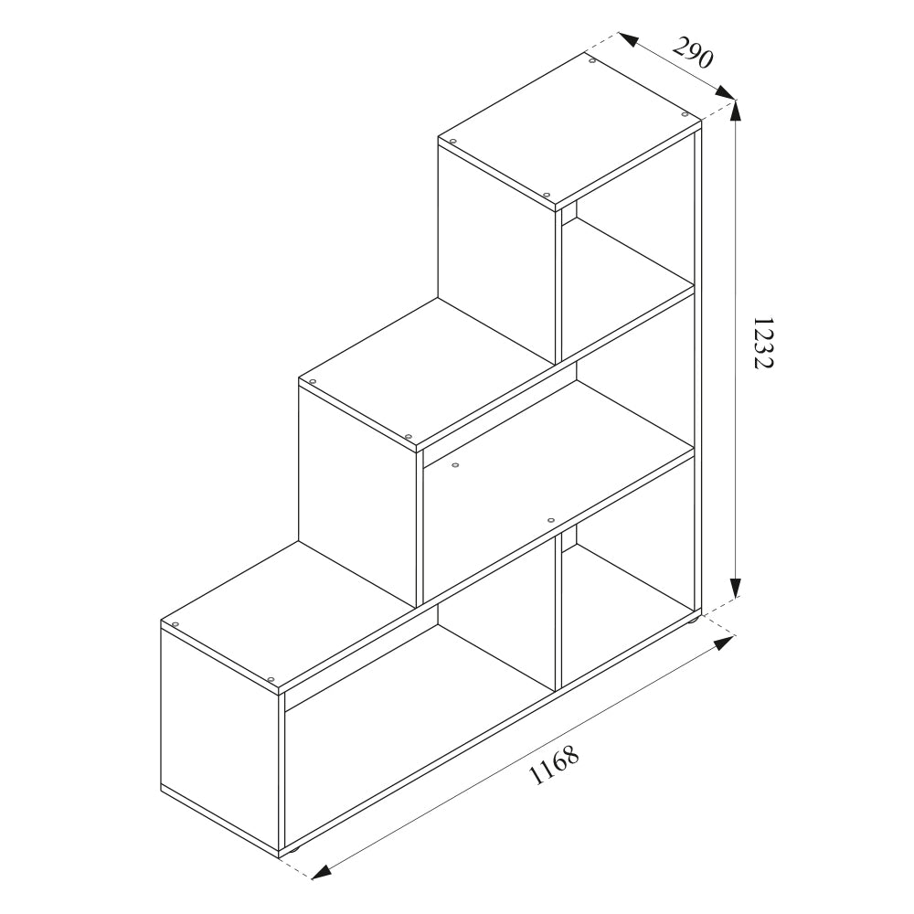 Vicco Scaffale per scale Bianco 116.8 x 123.2 cm