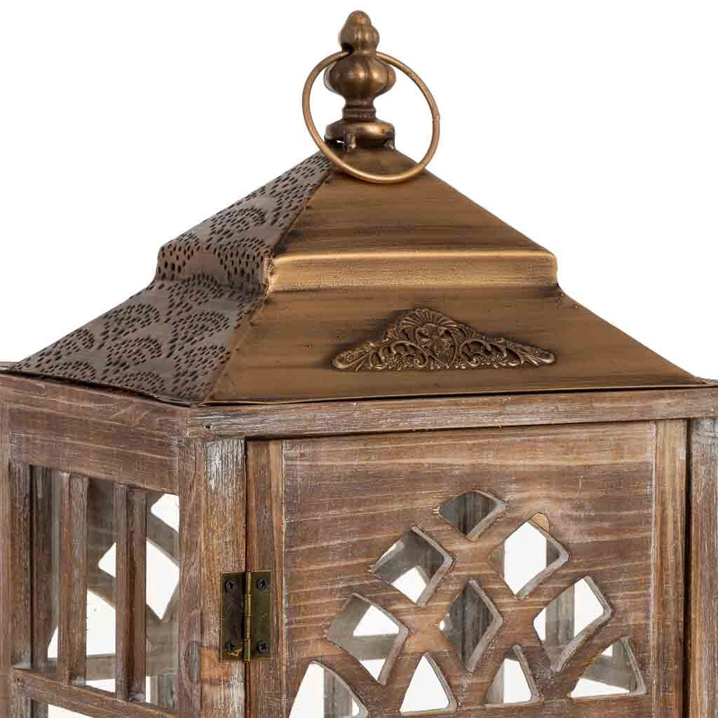 Lanterna in legno 26x21x58h cm
