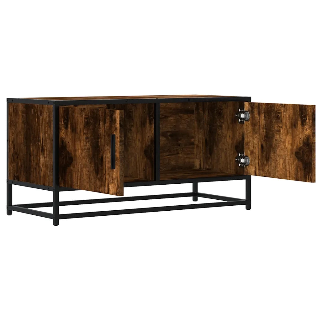 Mobile TV | Armadietto TV | Mobile Porta TV Rovere Fumo 80x34,5x40 cm Legno Multistrato e Metallo