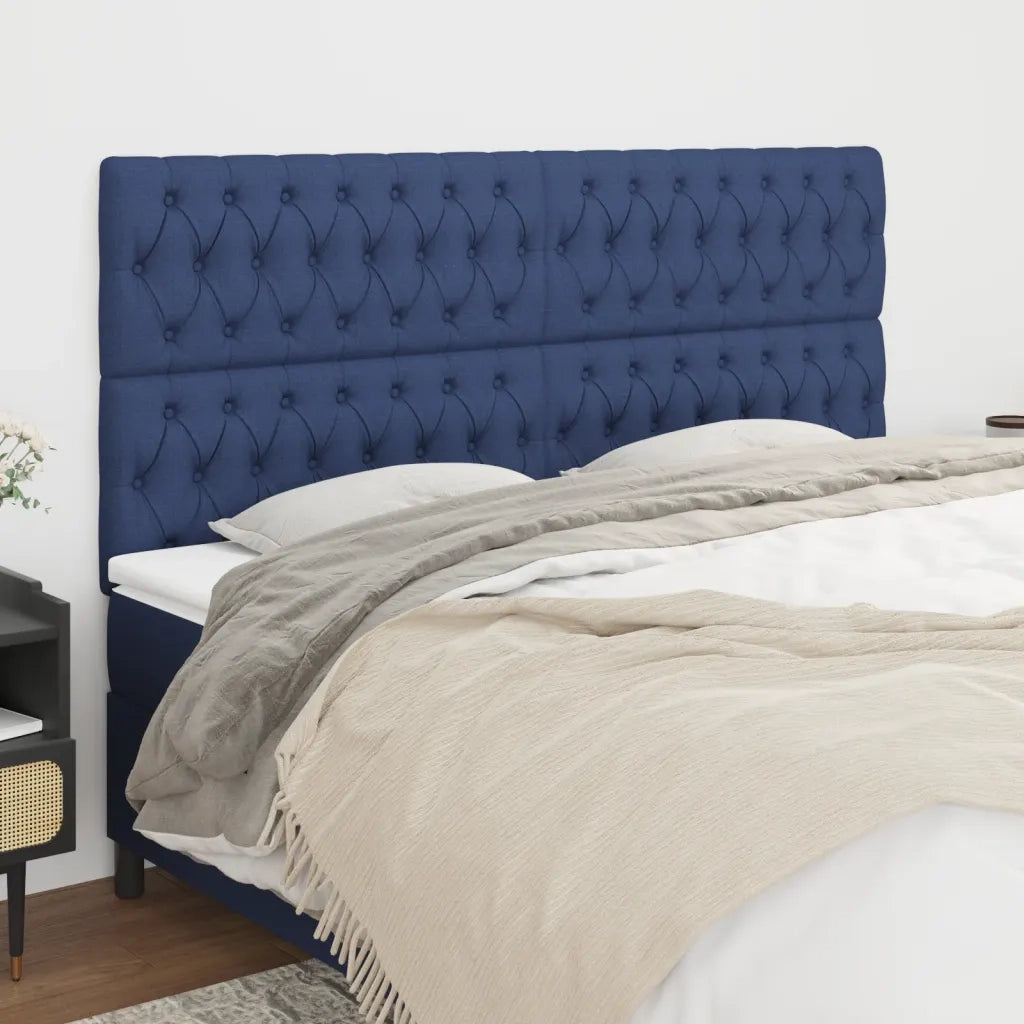 Testiera | Testata Blu 200x7x118/128 cm Tessuto