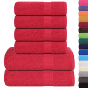 Set di asciugamani 6 pezzi FROGN Rosso 360 g/m² 137089