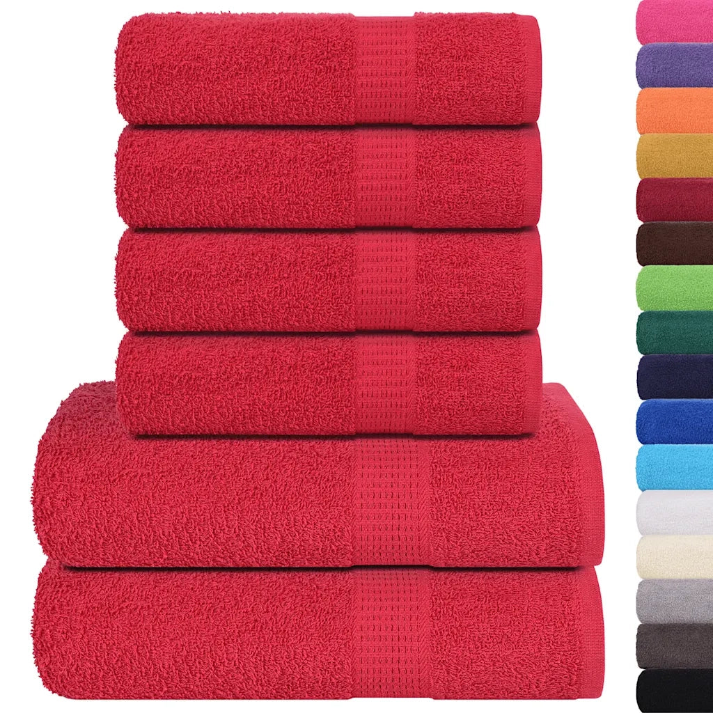 Set di asciugamani 6 pezzi FROGN Rosso 360 g/m² 137089