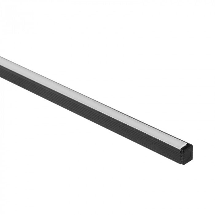 Profilo LED NW02 superficie nero diffusore opale 2m Ecolight