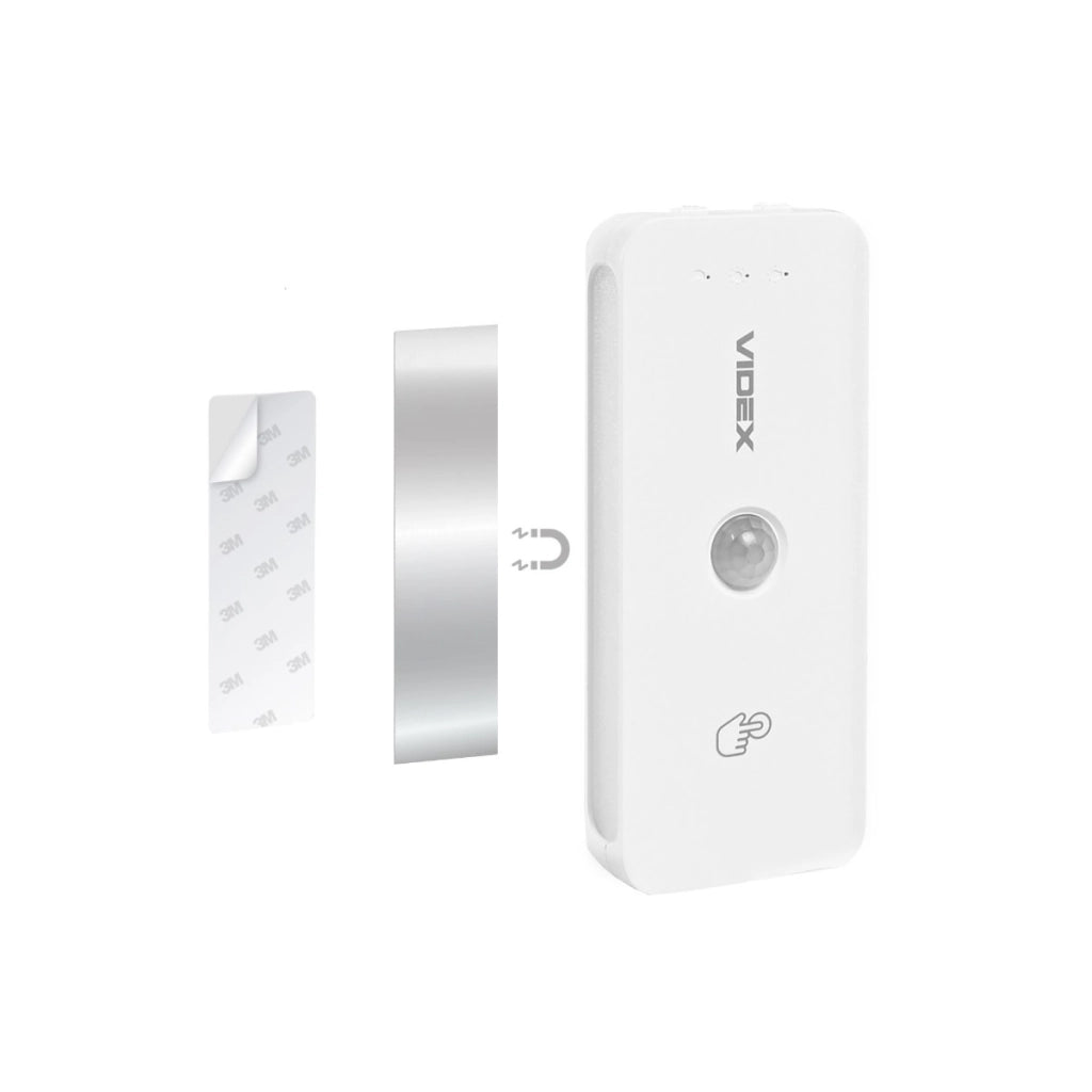 Lampada LED ricaricabile PIR USB‑C magnetica Videx VL‑NL053W‑S