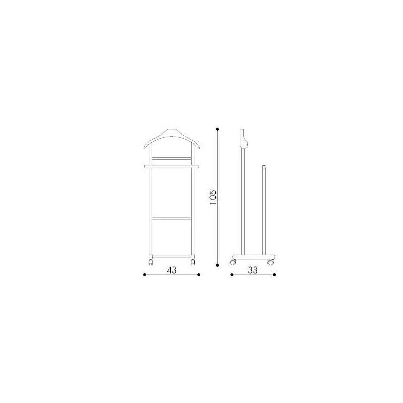 KIT DOPPIO INDOSSATORE FAGGIO DA CAMERA BIANCO IN LEGNO 43X33X105H CM