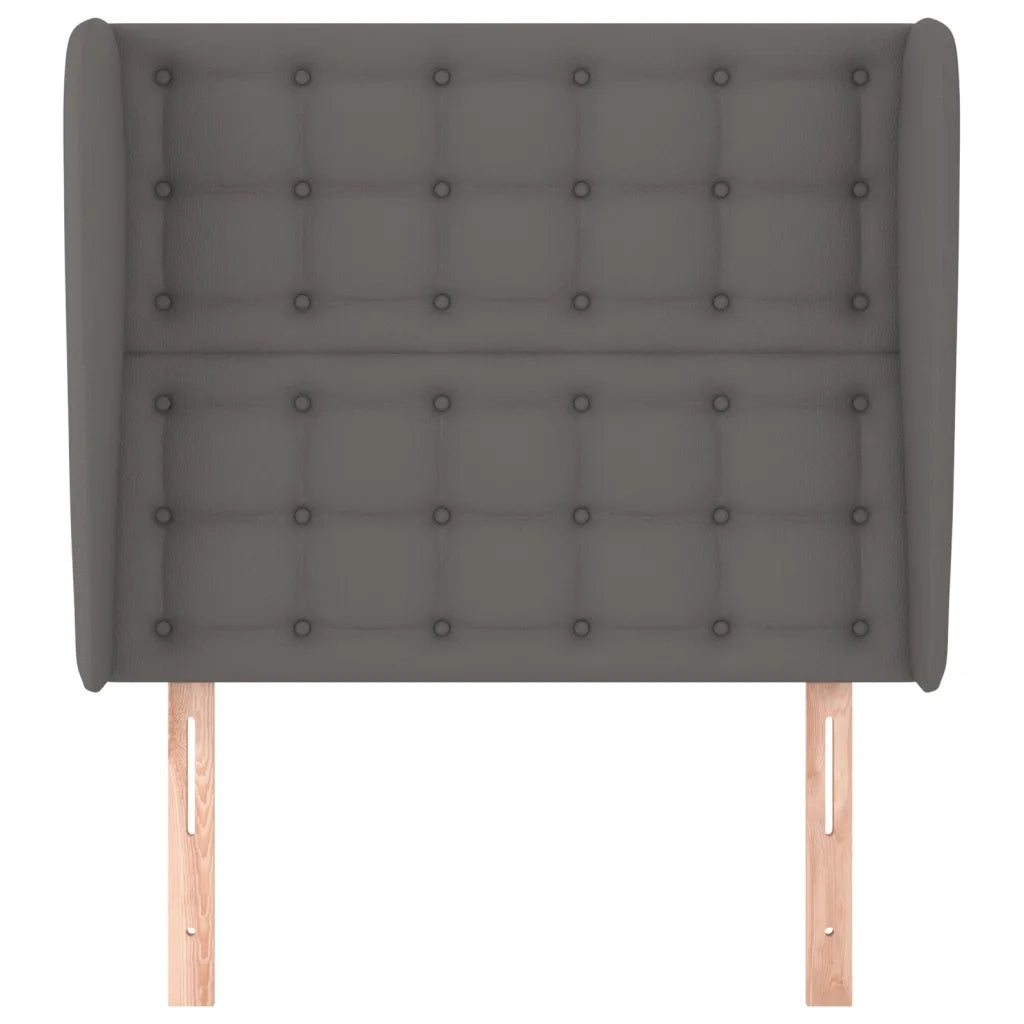 Testiera | Testata ad Orecchio Grigio Scuro 93x23x118/128cm in Similpelle