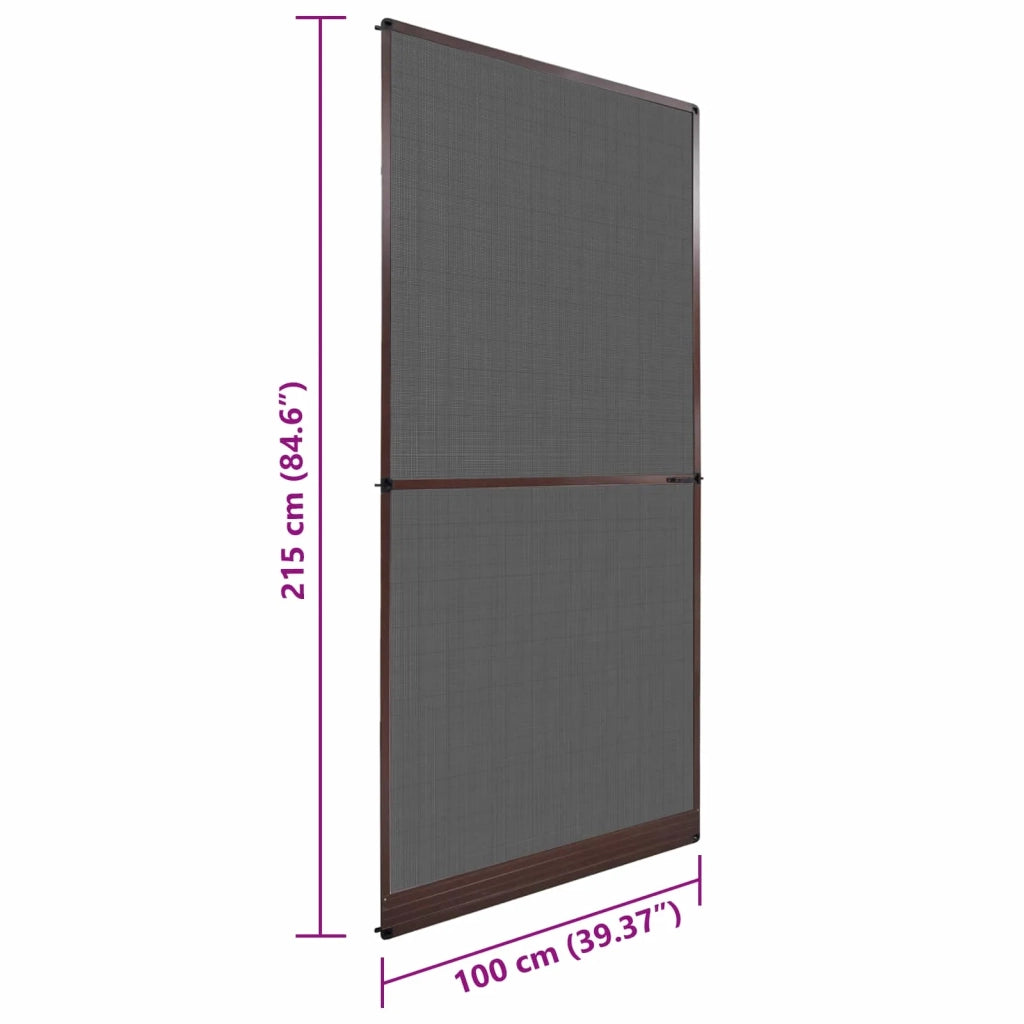 Schermo Insetti a Battente Marrone e Nero 100 x 215 cm 42047048