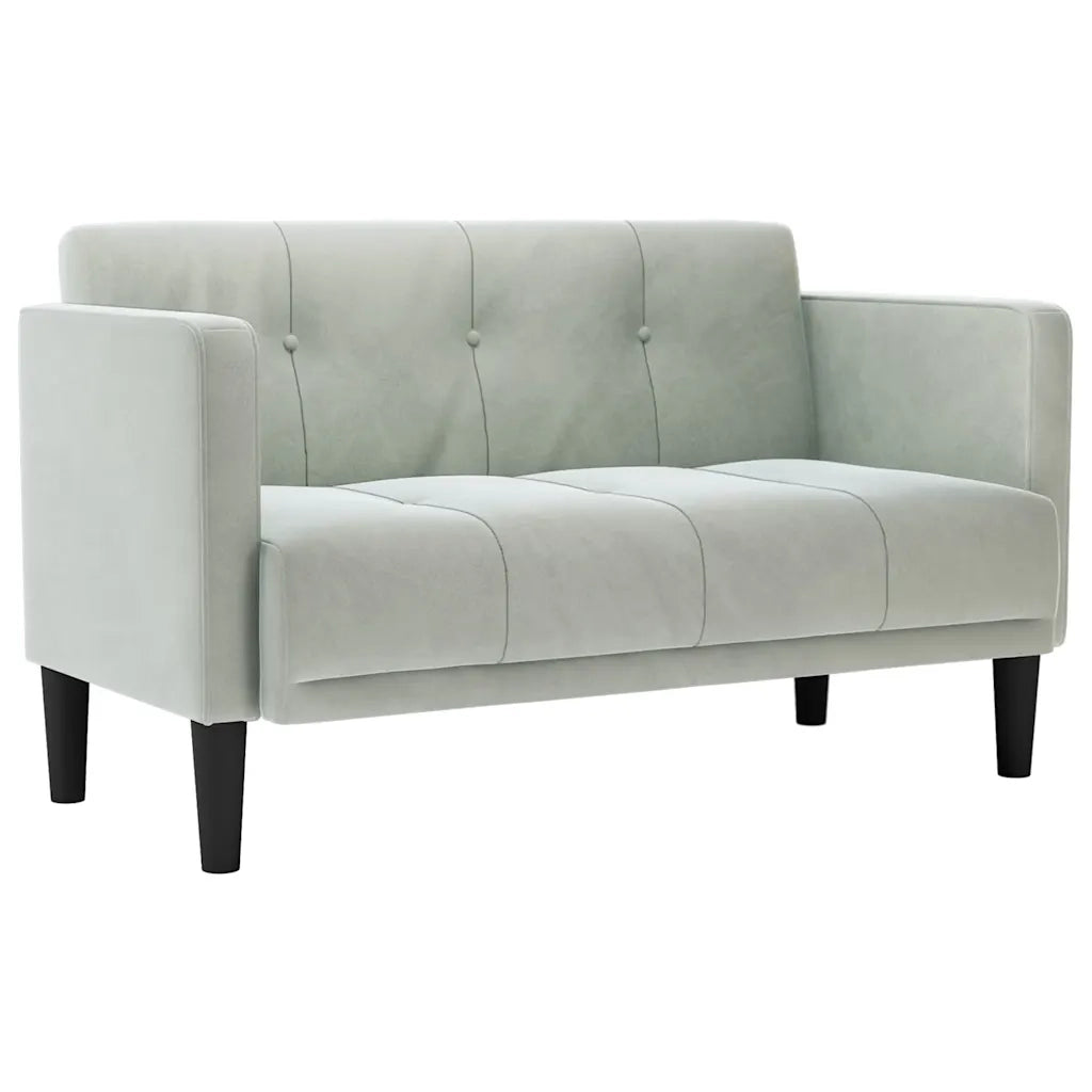 Divano Divanetto-Sofa Grigio Chiaro 111 cm in Velluto