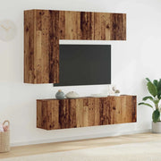 Mobile TV da Parete 5 pz-Set di 5 Credenza per TV sospesa Legno vecchio Legno multistrato 230253