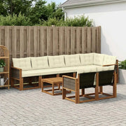 Set di divani da esterno con cuscino 9 pcs Naturale e Crema 3382042