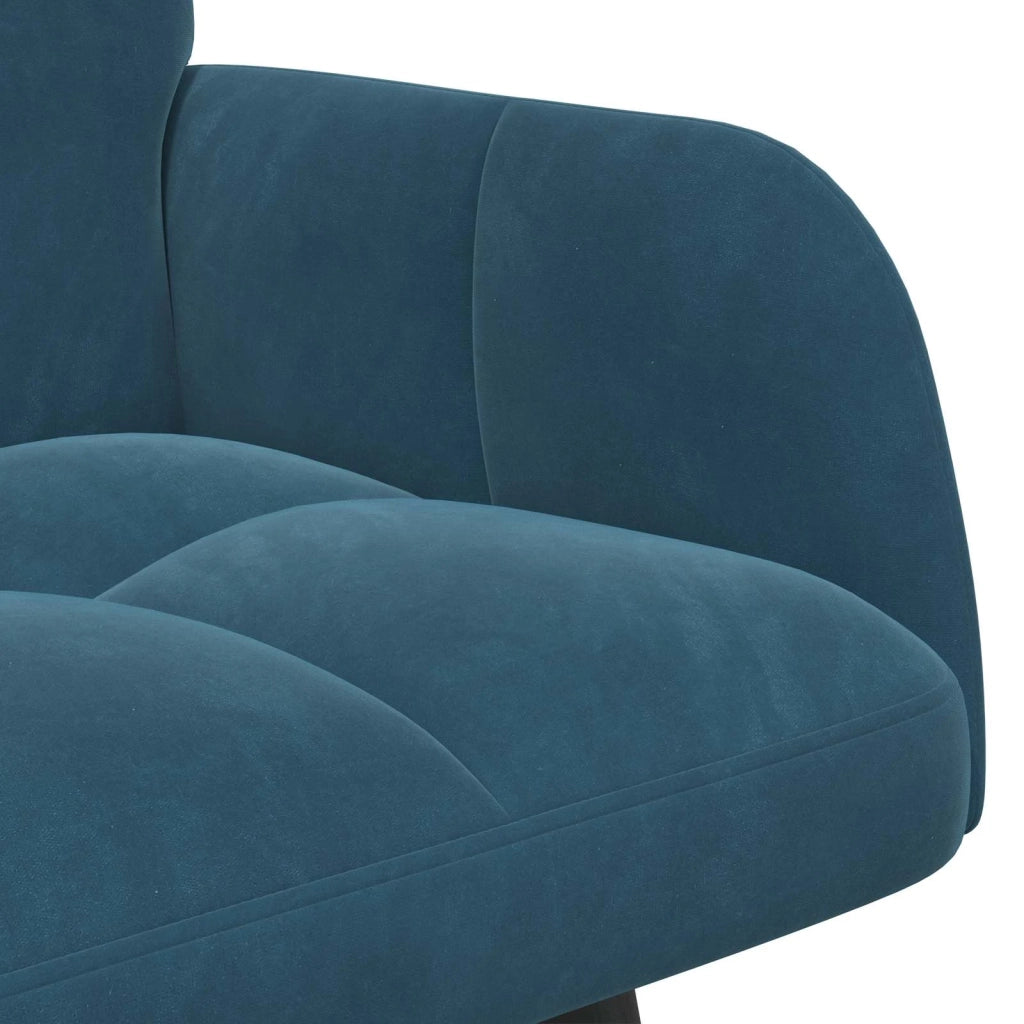 Sofa a Due Posti Blu 115 x 61 x 87 cm Velluto 42028948