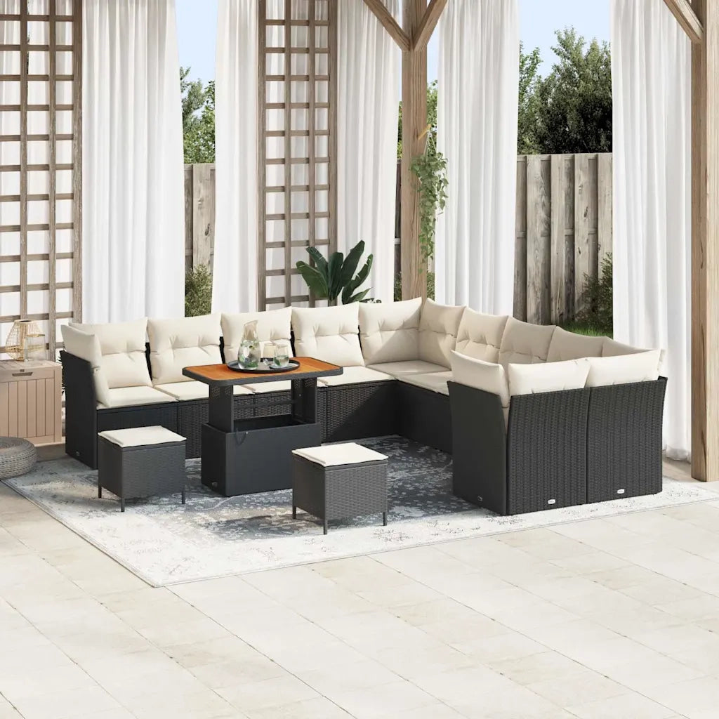 Set Divano da Giardino 13 pcs Nero polyrattan 3361545