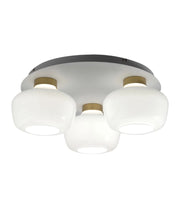 Plafoniera LED Kino Ø50cm 36W 3900lm 3000K Dimmerabile a step, Struttura in metallo e vetro borosilicato Bianco, Classe 1, IP20 - Kino