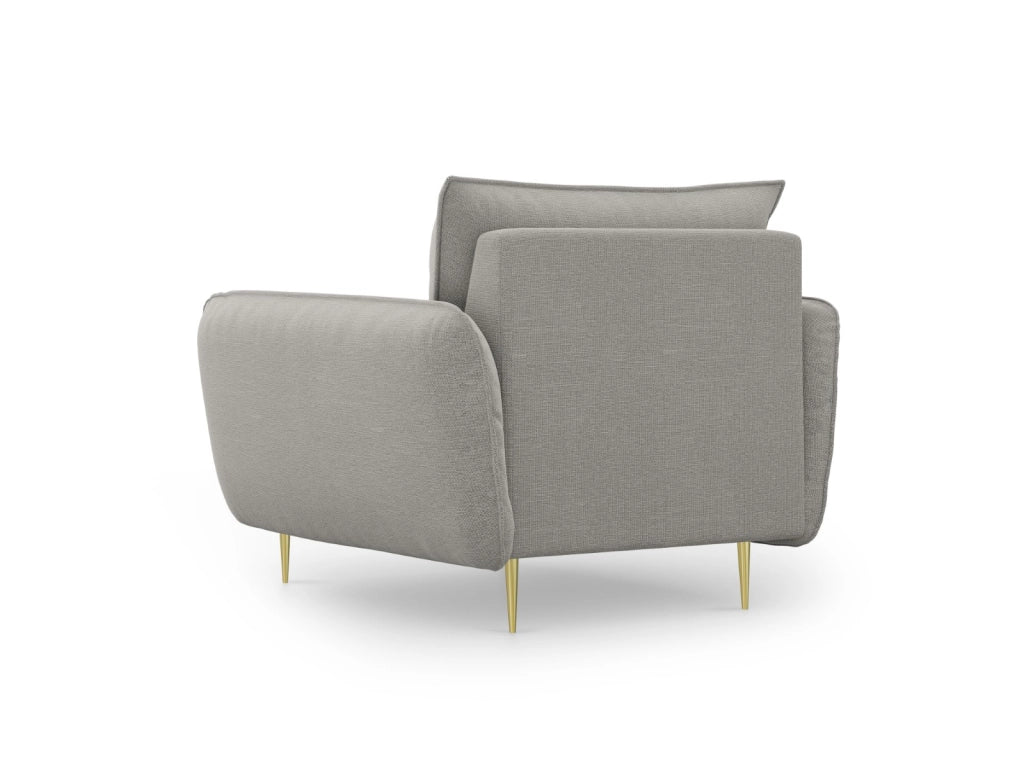 Cosmopolitan Design - Poltrona "Vienna" in tessuto strutturato grigio chiaro 