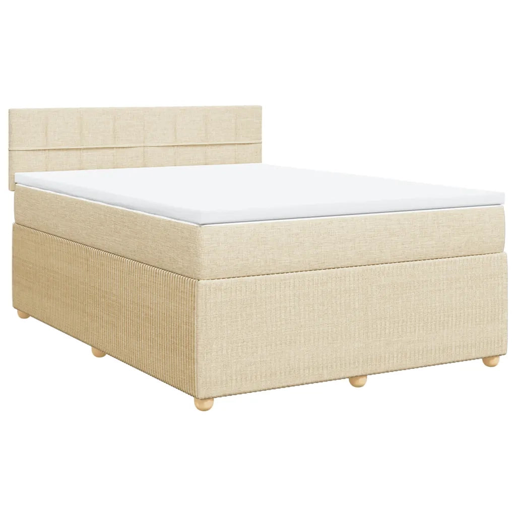 Giroletto a Molle con Materasso Crema 140x19 cm in Tessuto
