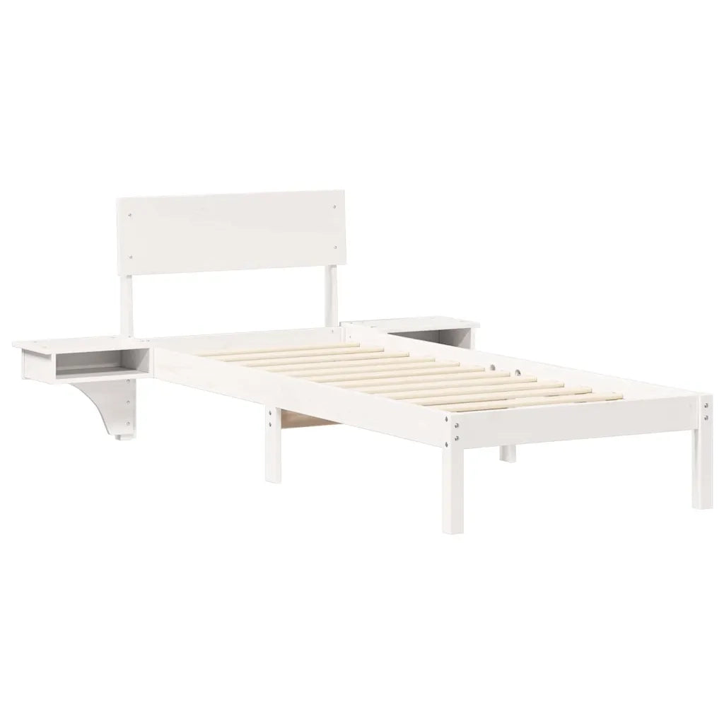 Struttura del letto Bianco 75 x 190 cm Pino massello 873473