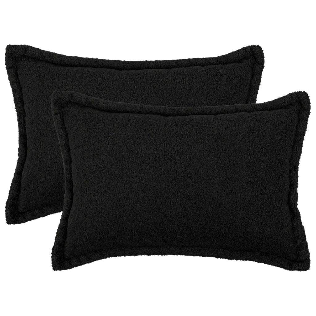 Federa 2 pcs HOUTEN Nero 50 x 75 cm Bouclé 919835
