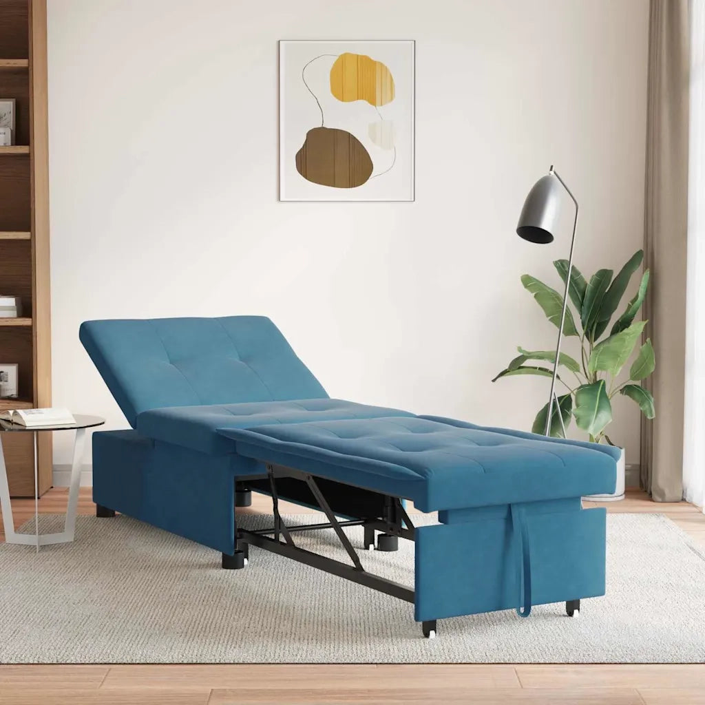 Divano Letto-Sofa Letto-Daybed Blu 194 x 67 x 82 cm Velluto