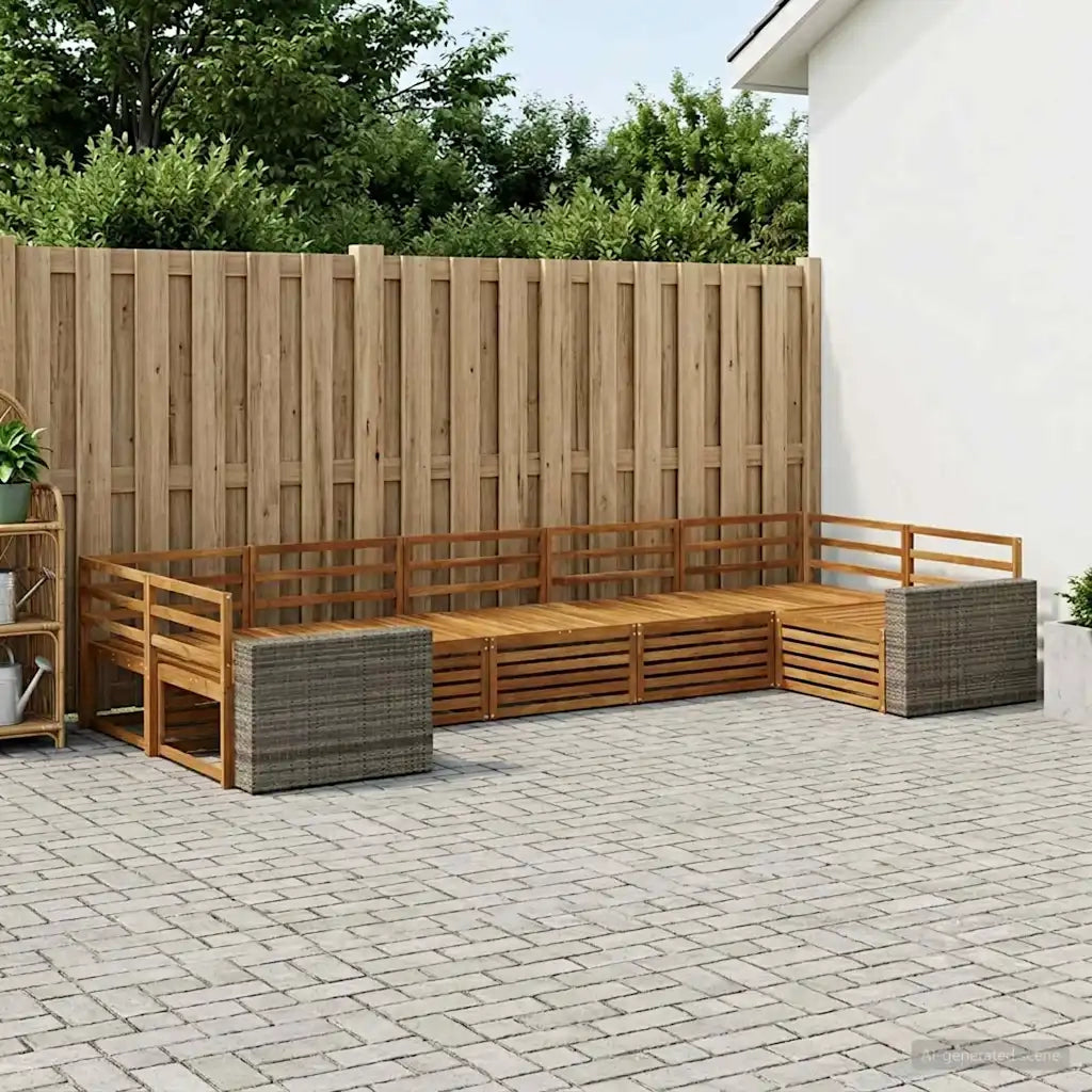Set di divani da esterno 7 pcs Naturale 3383817